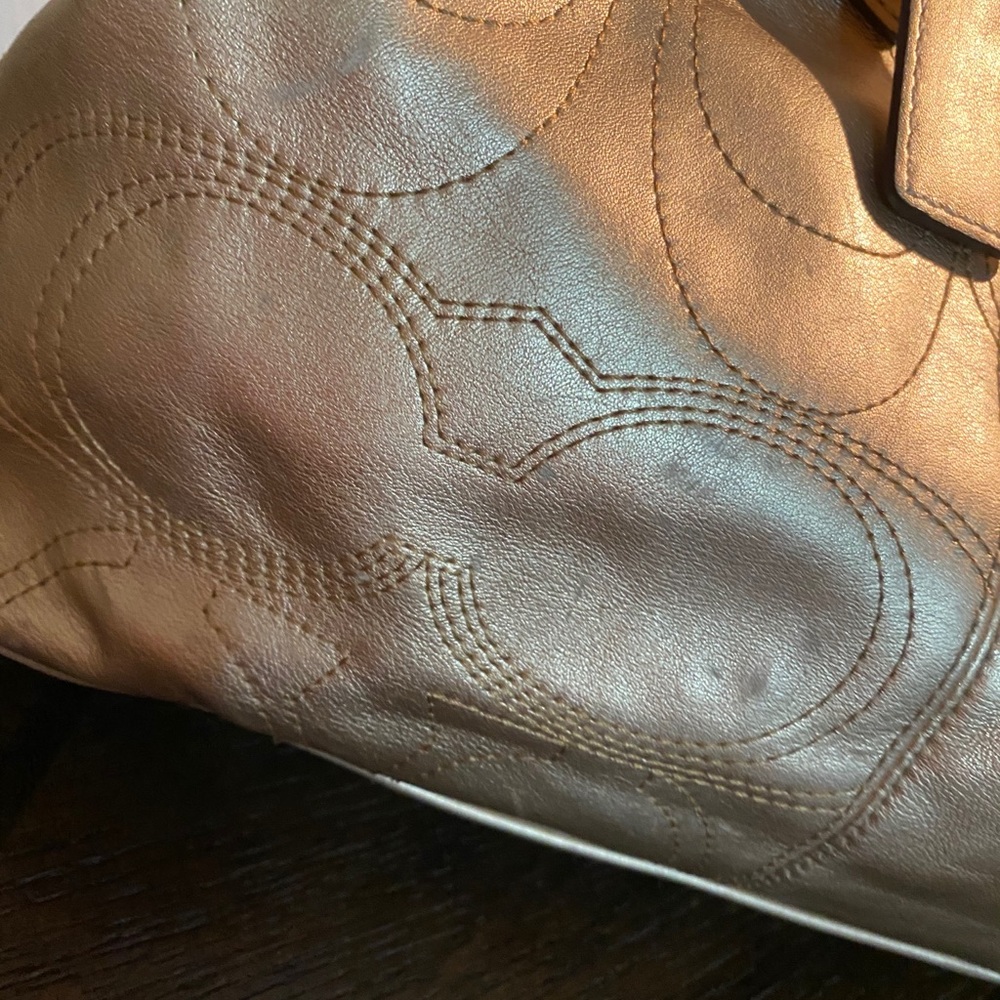 Cute Gold Metallic Coach Purse - Picture 6 of 7